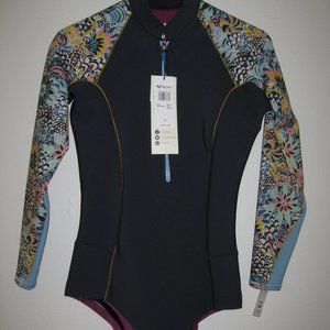 ROXY x LIBERTY 1mm Marine Bloom Front Zip Springsuit Size 10 New with Tags